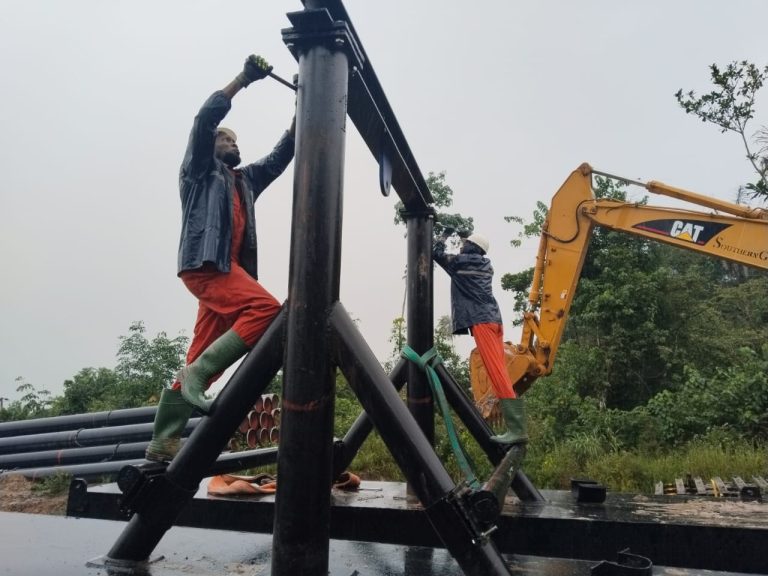 RIVER CROSSING MOBILIZATION AT THE CONSTRUCTION OF 50KM x 24″ ISENI GAS PIPELINE